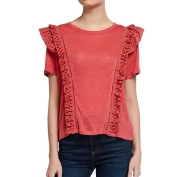 Veronica Beard Jeans Prema Eyelet Crewneck Tee - Picture 6 of 6